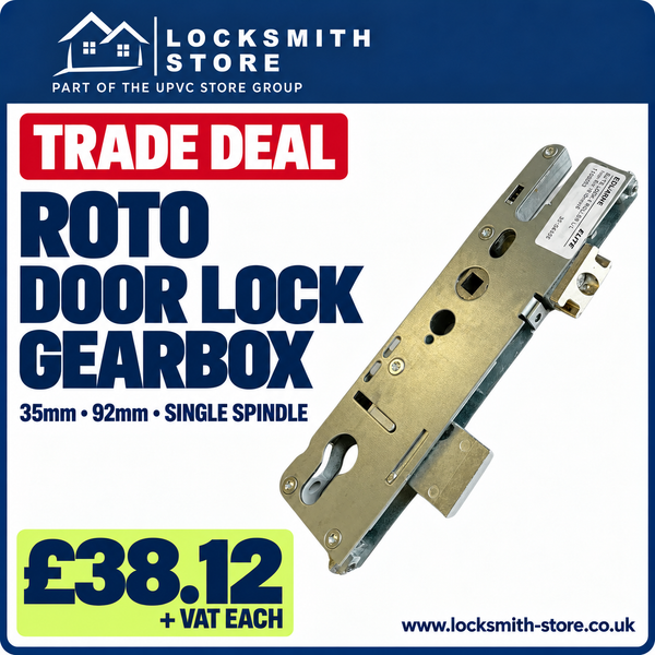 Replacement Roto Upvc Single Spindle Door Lock Gearbox Multi Point 35mm 92mm