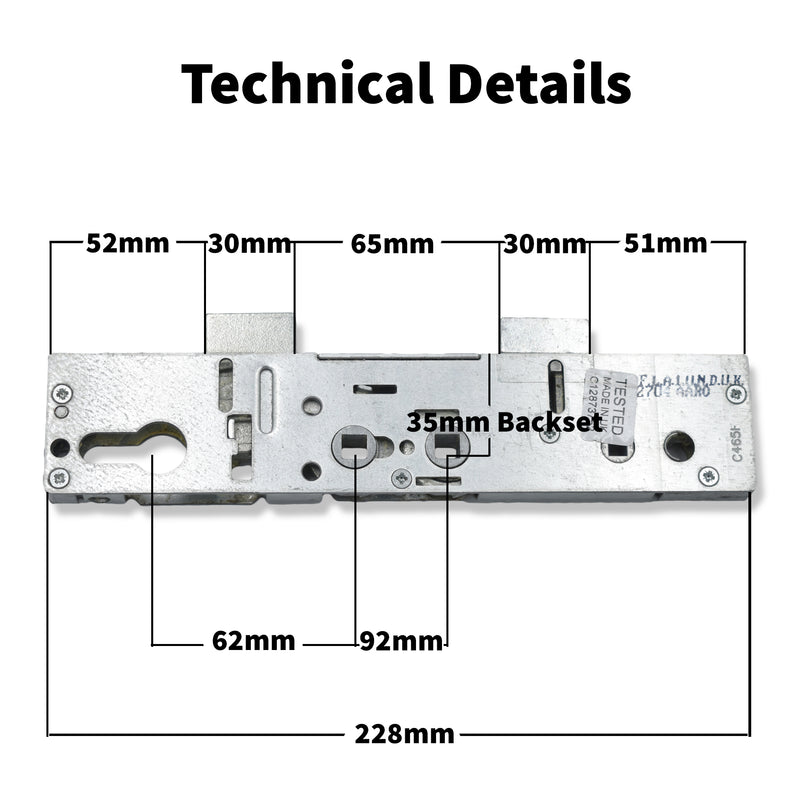 Genuine Lockmaster Dual Spindle 35mm Backset