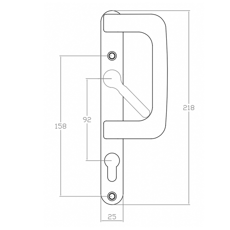 Yale Patio Door Handles Inline Locking 92PZ Lever Pair Set UPVC 