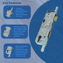 Fullex Old Type A 37mm Backset Door Lock Case Gear Box 68pz