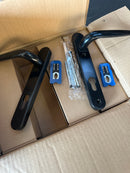 10 x Trojan Sparta short backplate door handles 122mm fixing 92pz lever/lever