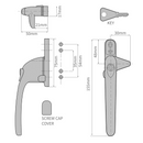 Universal Cockspur Window Handle Kit - Suits Applications 9mm to 21mm