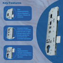 Mila Coldseal uPVC Door Lock Centre Gearbox 35mm Backset 92mm Dual Twin Spindle