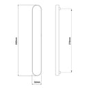 uPVC Door Handle Blank Plate French Doors Blanking Handle PVC 210mm Screw Centres Long Backplate