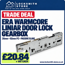 ERA Warmcore Liniar Passive Slave Bifold Door Lock Gearbox 35mm Backset 92mm PZ