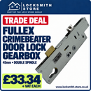 Fullex Crimebeater uPVC Gear Box Door Lock Centre Case Double Spindle 45mm