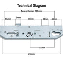Genuine Mila Coldseal Door Lock Gearbox Centre Case uPVC 35mm Single Spindle