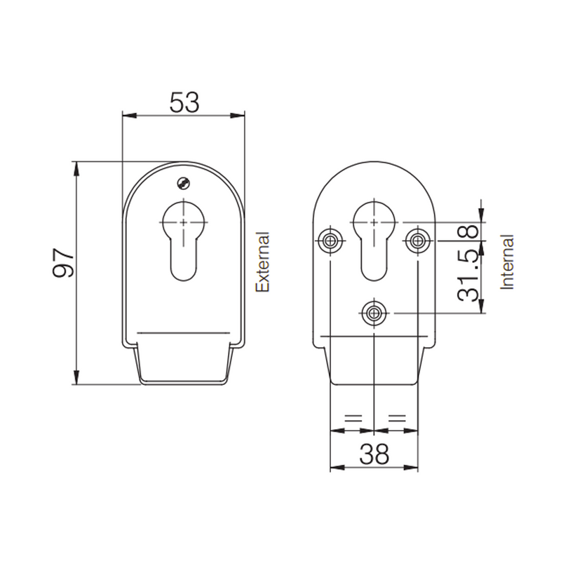 Mila Supa High Quality Polished Chrome Finish Euro Door Cylinder Pull	