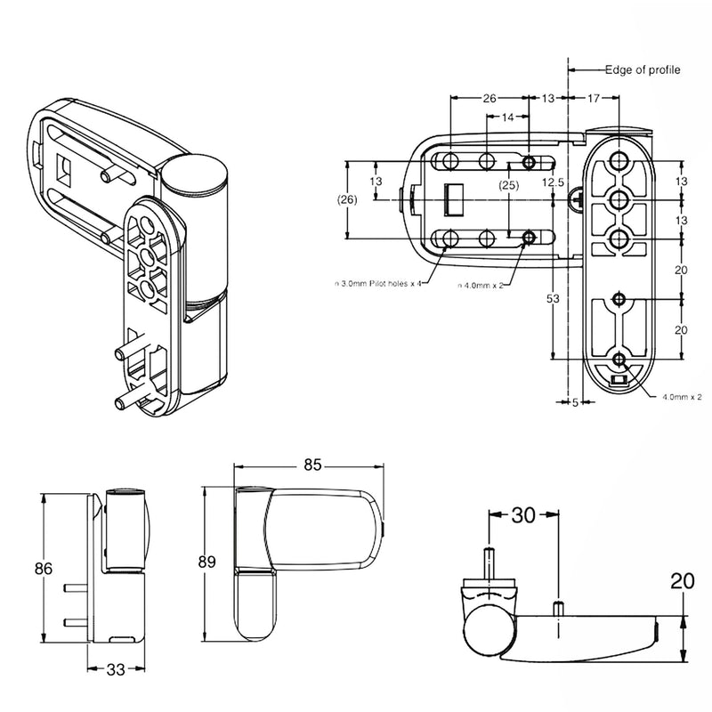 AVOCET MT3D WHITE FLAG HINGE