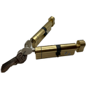 Keyed Pair Greenteq Brass Q-Star Euro Cylinders Door Lock TS007 1* Star Keyed A Like Pair 40/50