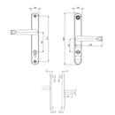 High Security UPVC Door Handle Lever Pad Offset 92mm/62mm PZ 211mm PAS24 Secure By Design 2* Kitemark  Satinless Steel