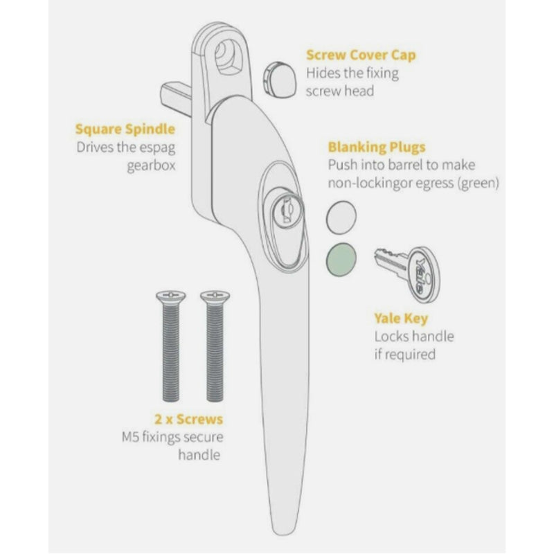 Locksmith Store Pack Of 10 40mm Spindle Window Handles 