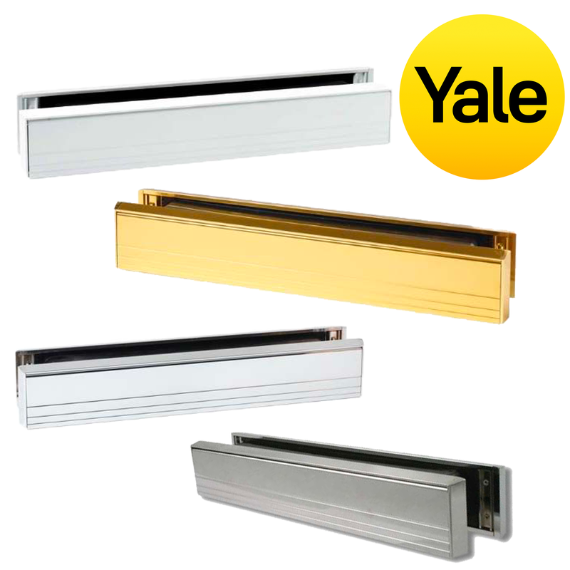 Yale 12'' Slimline Letterbox Metal Letter Plate Set UPVC Wood Door Paddock Slim