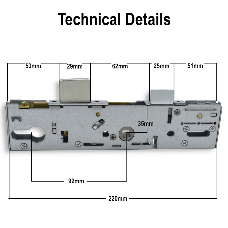 ERA Laird Saracen Surelock Multipoint UPVC Door Lock Gear Box 35mm 45mm Backset