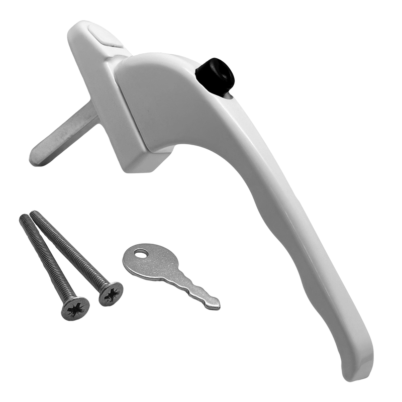 uPVC Universal Window Handle Inline Locking Espag Double Glazing White 40mm