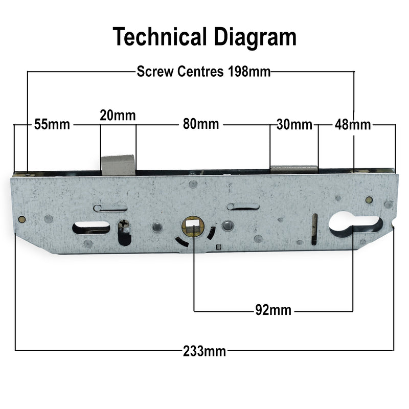 Genuine Mila Coldseal Door Lock Gearbox Centre Case uPVC 35mm Single Spindle