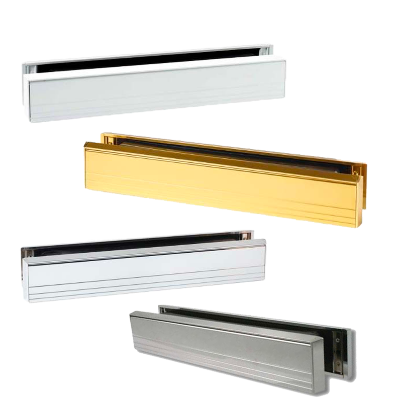 Yale 12'' Slimline Letterbox Metal Letter Plate Set UPVC Wood Door Paddock Slim