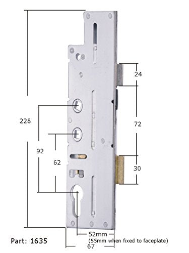 Fullex Crimebeater 55mm Backset 2 Spindle Lock Case Gear Box