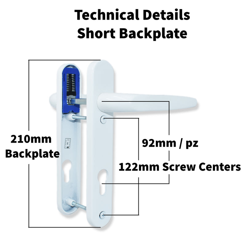 UPVC Double Glazing Trojan Sparta 92PZ Sprung Patio Door Handle Set PVC