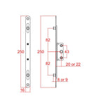 Kore Inline Espag UPVC PVC Window Lock Gearbox Mechanism Flat Rail Bar Rod