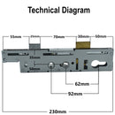 Fullex Crimebeater Door Lock Centre Case Gearbox Replacement 35mm Double Spindle