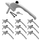 uPVC Universal Window Handle Inline Locking Espag Double Glazing White 40mm