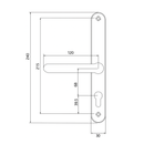 UPVC Door Handle Fullex 68PZ Sprung Double Glazing Pair Set PVC 215mm