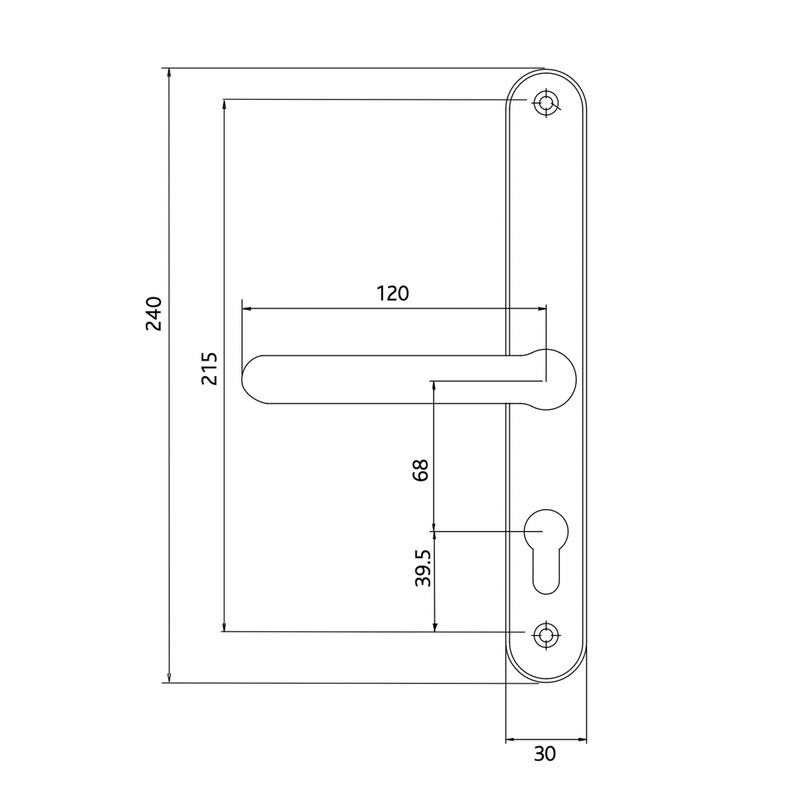 UPVC Door Handle Fullex 68PZ Sprung Double Glazing Pair Set PVC 215mm