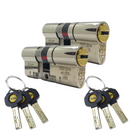 Dual Finish Pair Yale Platinum Keyed Alike Euro Cylinder UPVC Door Lock Anti Snap 3 Star