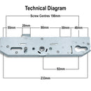 Genuine Mila Coldseal Door Lock Gearbox Centre Case uPVC 35mm Single Spindle