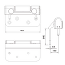Era Challenger 3D Composite Door Rebate Butt Hinge White