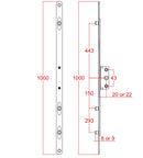 Kore Inline Espag UPVC PVC Window Lock Gearbox Mechanism Flat Rail Bar Rod