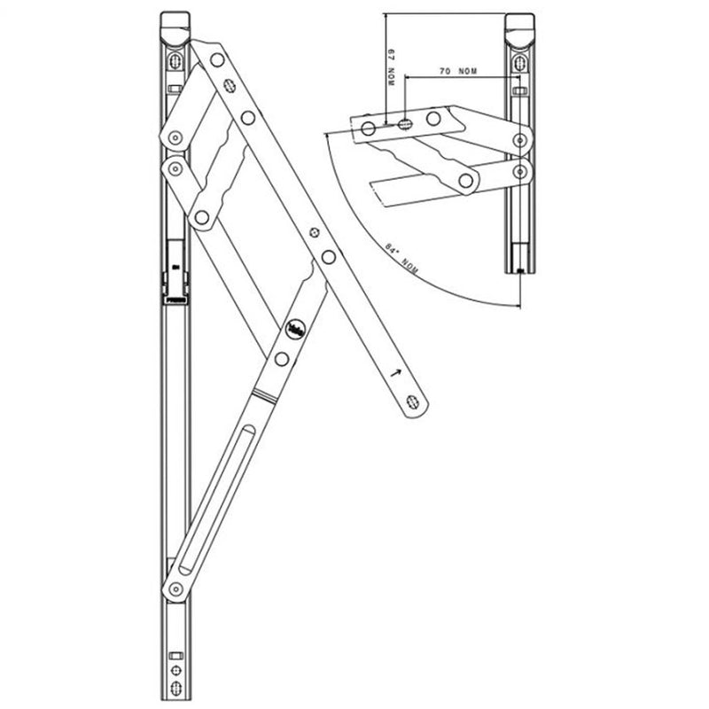 Egress Easy Easi Clean 12" 16" Window Hinges UPVC Side Hung Friction Stay 13 17mm Stack