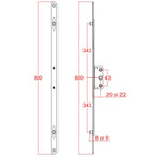 Kore Inline Espag UPVC PVC Window Lock Gearbox Mechanism Flat Rail Bar Rod