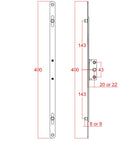 Kore Inline Espag UPVC PVC Window Lock Gearbox Mechanism Flat Rail Bar Rod