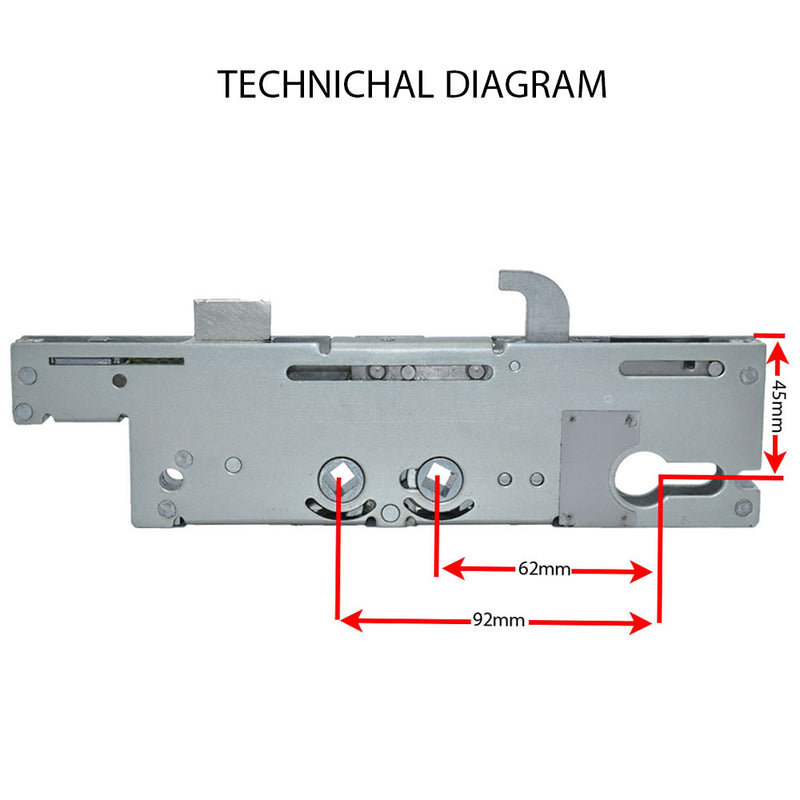 GENUINE FULLEX XL UPVC DOOR LOCK CENTRE CASE DOUBLE SPINDLE 45MM