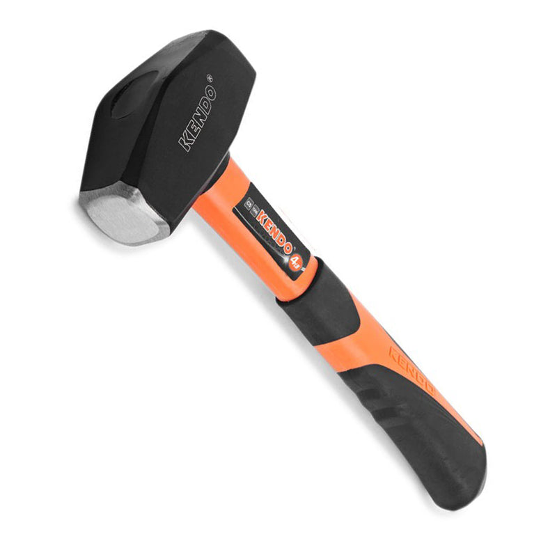 KENDO PREMIUM 2 LB CLUB LUMP HAMMER STEEL HEAD FIBRE GLASS SHAFT RUBBER GRIP HANDLE